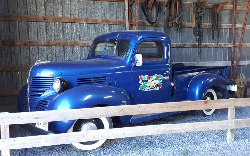 vintage blue pickup truck