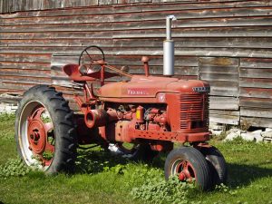 old red tractor